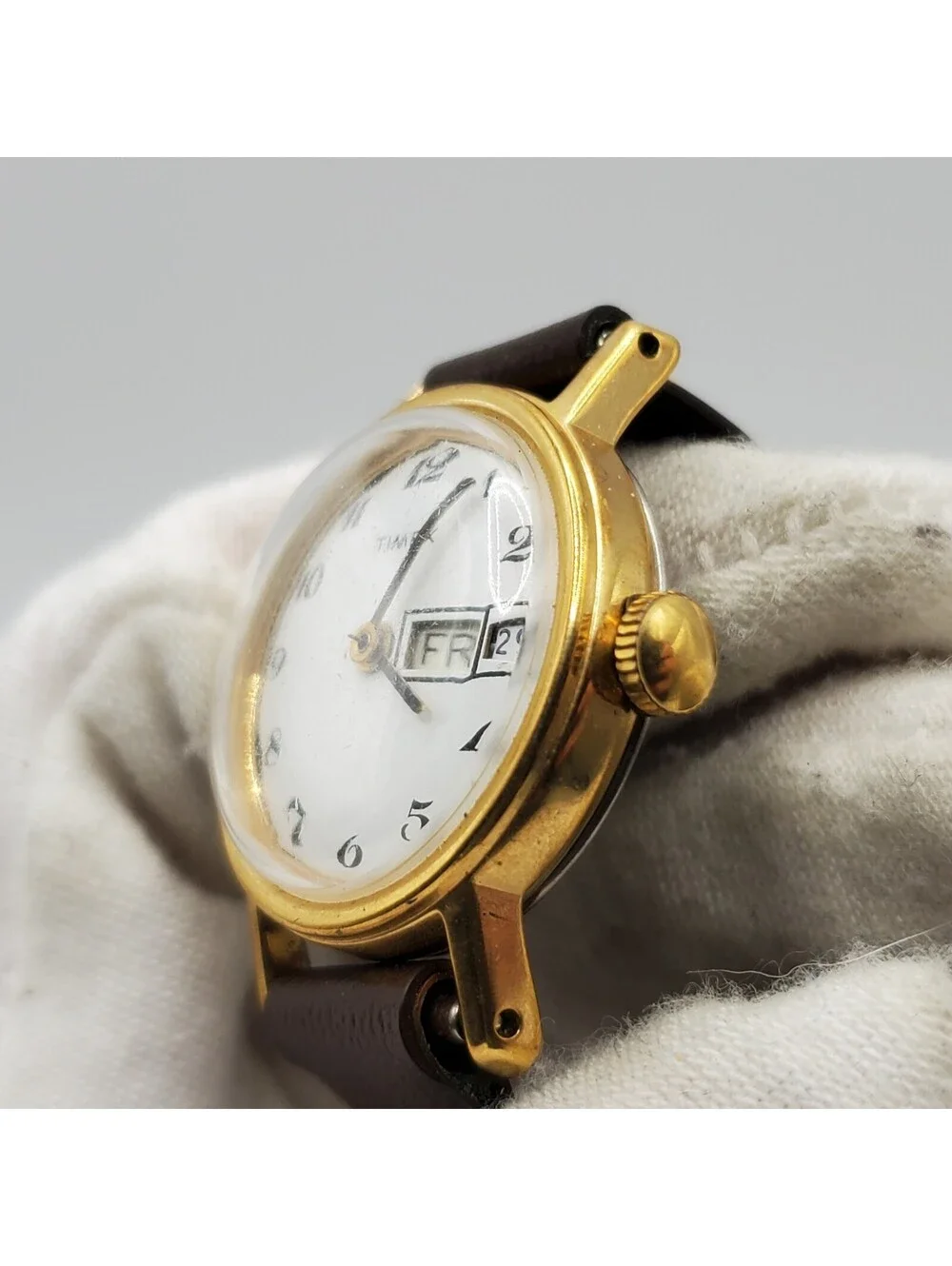 Vintage Timex Mechanical Womens Watch Day/Date Dial For Parts Or Repair
